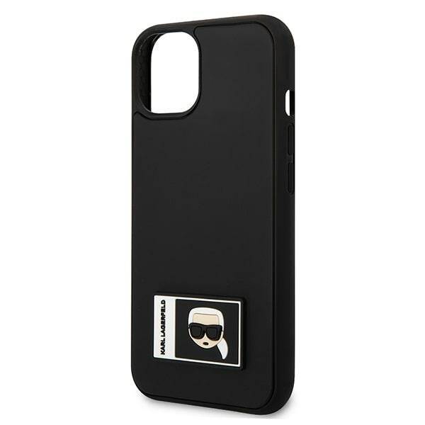 KARL LAGERFELD KLHCP13M3DKPK IPHONE 13 / 14 / 15 6,1" CZARNY/BLACK HARDCASE IKONIK PATCH