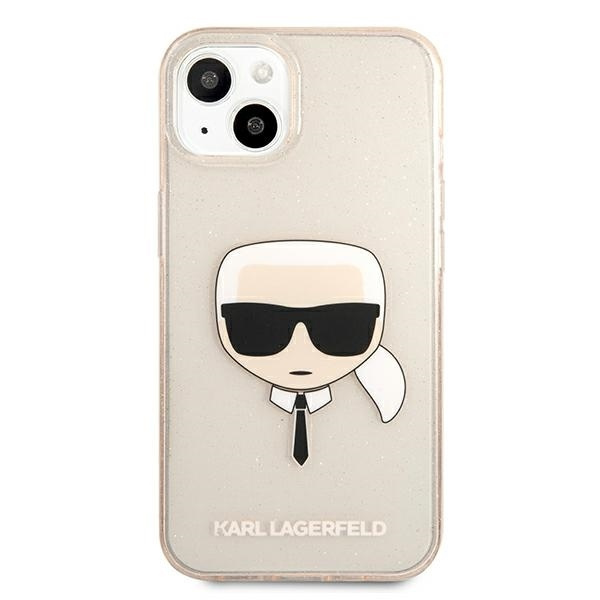 KARL LAGERFELD KLHCP13MKHTUGLGO IPHONE 13 / 14 / 15 6,1" ZŁOTY/GOLD HARDCASE GLITTER KARL`S HEAD