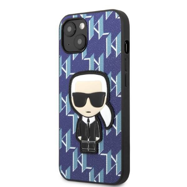 KARL LAGERFELD KLHCP13MPMNIKBL IPHONE 13 / 14 / 15 6,1" HARDCASE NIEBIESKI/BLUE MONOGRAM IKONIK PATCH