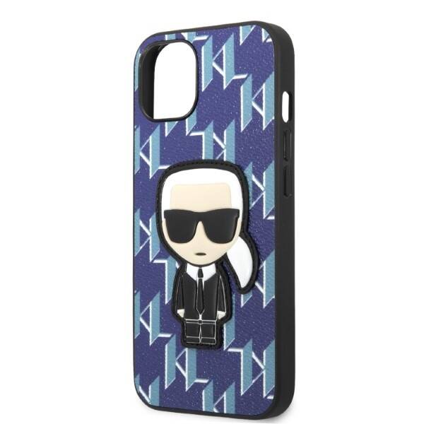 KARL LAGERFELD KLHCP13MPMNIKBL IPHONE 13 / 14 / 15 6,1" HARDCASE NIEBIESKI/BLUE MONOGRAM IKONIK PATCH