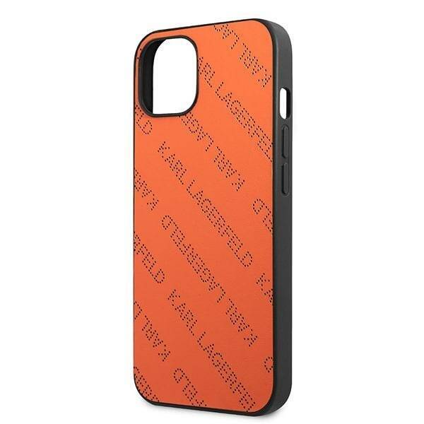 KARL LAGERFELD KLHCP13MPTLO IPHONE 13 / 14 / 15 6,1" HARDCASE POMARAŃCZOWY/ORANGE PERFORATED ALLOVER