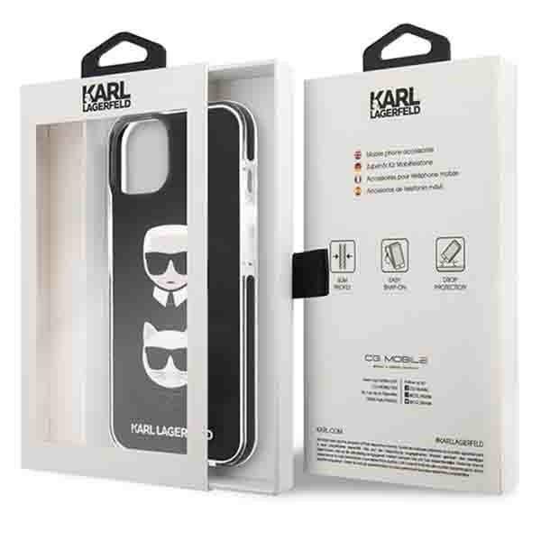 KARL LAGERFELD KLHCP13MTPE2TK IPHONE 13 / 14 / 15 6,1" HARDCASE CZARNY/BLACK KARL&CHOUPETTE HEAD