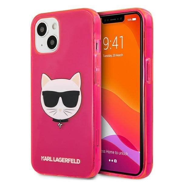 KARL LAGERFELD KLHCP13SCHTRP IPHONE 13 MINI 5,4" RÓŻOWY/PINK HARDCASE GLITTER CHOUPETTE FLUO