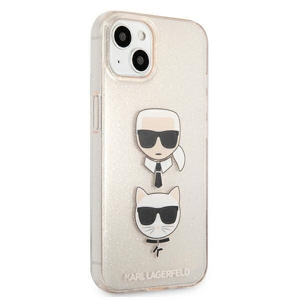 KARL LAGERFELD KLHCP13SKCTUGLGO IPHONE 13 MINI 5,4" ZŁOTY/GOLD HARDCASE GLITTER KARL`S & CHOUPETTE