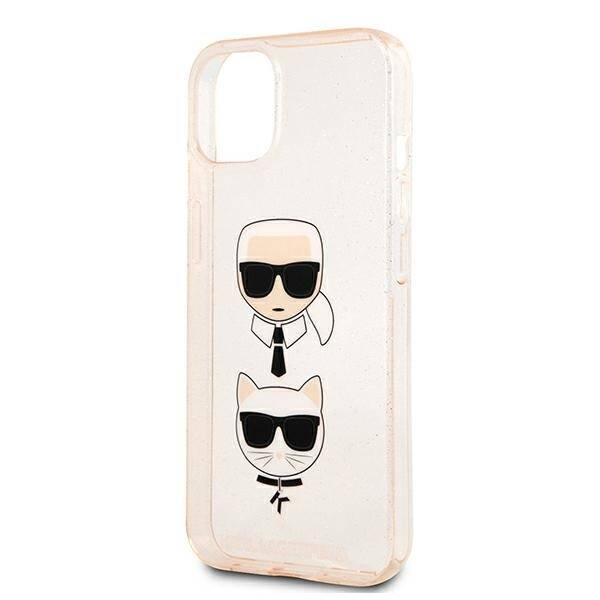 KARL LAGERFELD KLHCP13SKCTUGLGO IPHONE 13 MINI 5,4" ZŁOTY/GOLD HARDCASE GLITTER KARL`S & CHOUPETTE