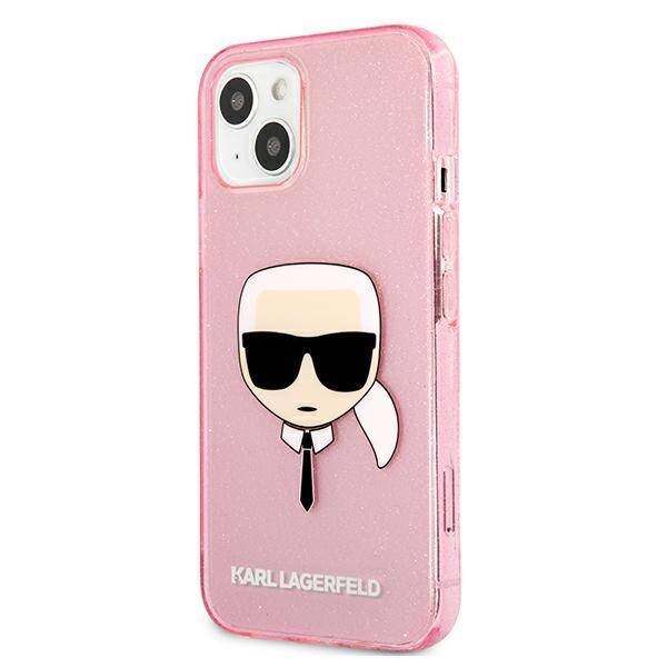 KARL LAGERFELD KLHCP13SKHTUGLP IPHONE 13 MINI 5,4" RÓŻOWY/PINK HARDCASE GLITTER KARL`S HEAD