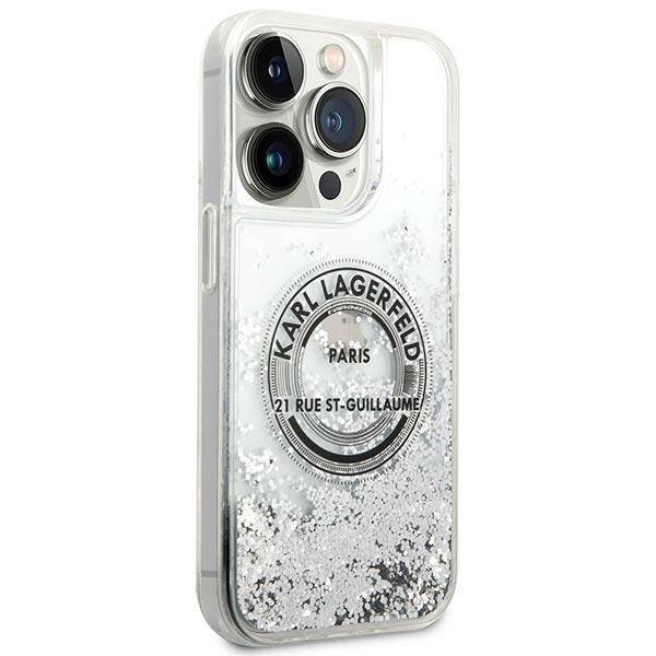 KARL LAGERFELD KLHCP14LLCRSGRS IPHONE 14 PRO 6,1" SREBRNY/SILVER HARDCASE LIQUID GLITTER RSG