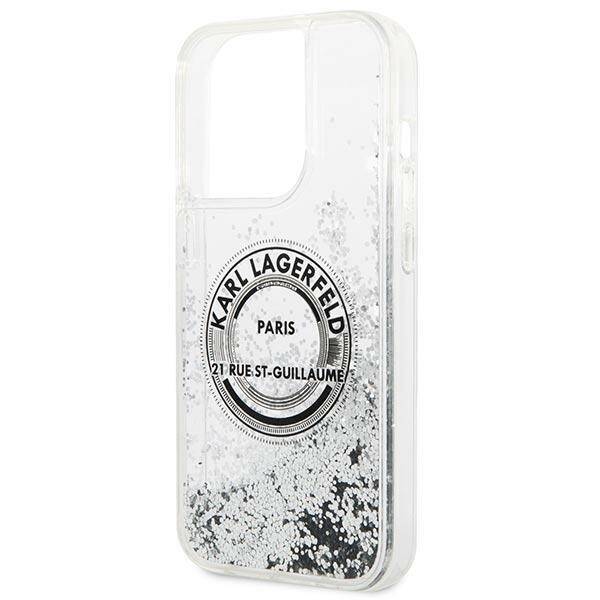 KARL LAGERFELD KLHCP14LLCRSGRS IPHONE 14 PRO 6,1" SREBRNY/SILVER HARDCASE LIQUID GLITTER RSG