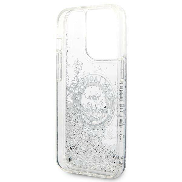 KARL LAGERFELD KLHCP14LLCRSGRS IPHONE 14 PRO 6,1" SREBRNY/SILVER HARDCASE LIQUID GLITTER RSG