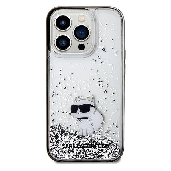 KARL LAGERFELD KLHCP14LLKCNSK IPHONE 14 PRO 6.1" TRANSPARENT HARDCASE LIQUID GLITTER CHOUPETTE