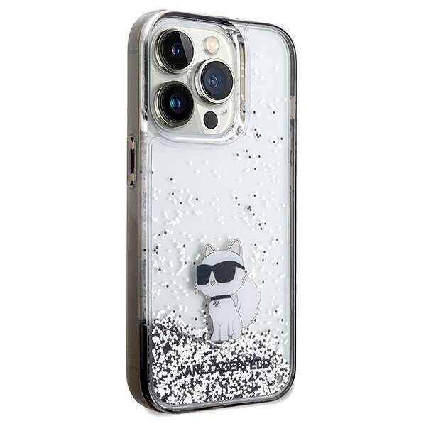 KARL LAGERFELD KLHCP14LLKCNSK IPHONE 14 PRO 6.1" TRANSPARENT HARDCASE LIQUID GLITTER CHOUPETTE