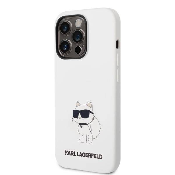 KARL LAGERFELD KLHCP14LSNCHBCH IPHONE 14 PRO 6,1" HARDCASE BIAŁY/WHITE SILICONE CHOUPETTE