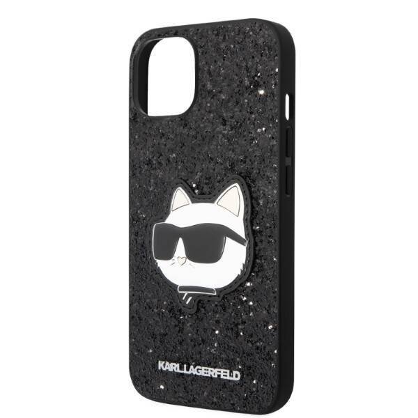 KARL LAGERFELD KLHCP14MG2CPK IPHONE 14 PLUS / 15 PLUS 6,7" CZARNY/BLACK HARDCASE GLITTER CHOUPETTE PATCH