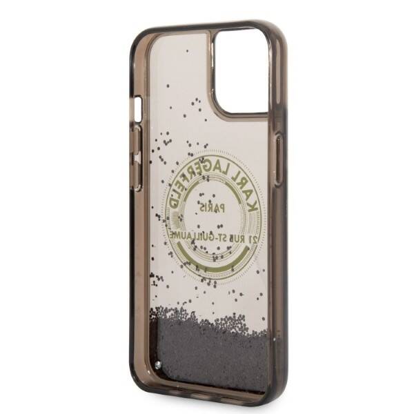 KARL LAGERFELD KLHCP14SLCRSGRK IPHONE 14 / 15 / 13 6,1" CZARNY/BLACK HARDCASE LIQUID GLITTER RSG