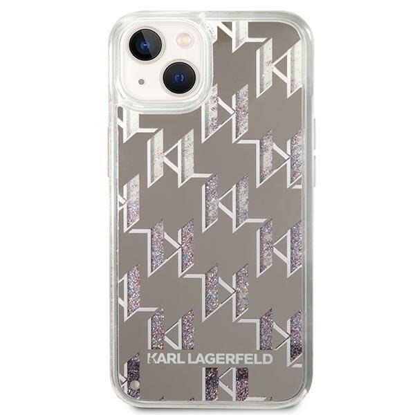 KARL LAGERFELD KLHCP14SLMNMS IPHONE 14 / 15 / 13 6,1" HARDCASE SREBRNY/SILVER LIQUID GLITTER MONOGRAM