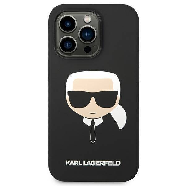 KARL LAGERFELD KLHCP14XSLKHBK IPHONE 14 PRO MAX 6,7" HARDCASE CZARNY/BLACK SILICONE KARL`S HEAD