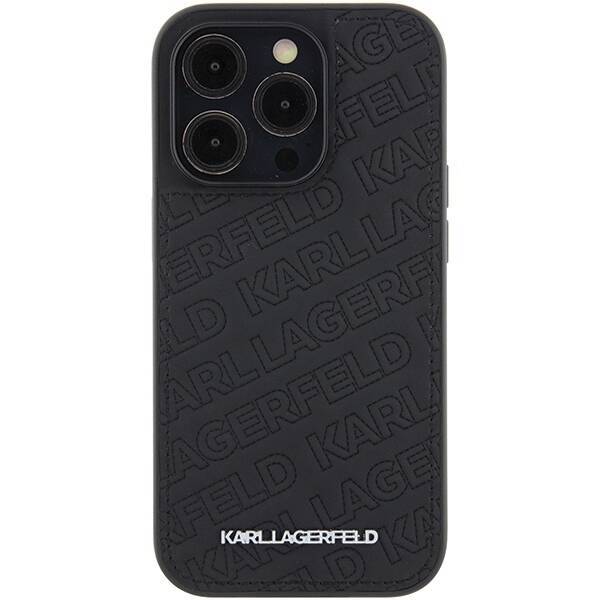 KARL LAGERFELD KLHCP15LPQKPMK IPHONE 15 PRO 6.1" CZARNY/BLACK HARDCASE QUILTED K PATTERN