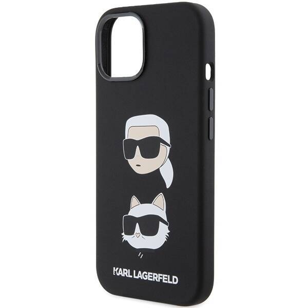 KARL LAGERFELD KLHCP15MSDHKCNK IPHONE 15 PLUS / 14 PLUS 6.7" CZARNY/BLACK SILICONE KARL&CHOUPETTE HEAD