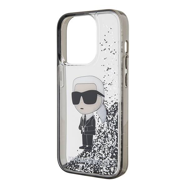 KARL LAGERFELD KLHCP15XLKKNSK IPHONE 15 PRO MAX 6.7" TRANSPARENT HARDCASE LIQUID GLITTER IKONIK