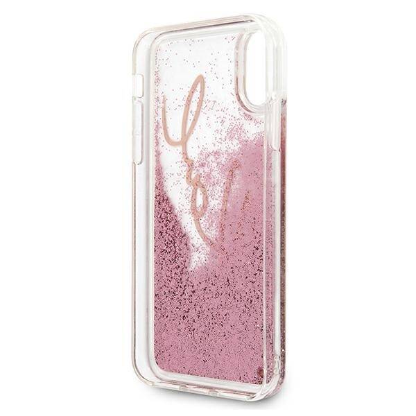 KARL LAGERFELD KLHCPXTRKSRG IPHONE X/XS RÓŻOWO-ZŁOTY/ROSE GOLD GLITTER SIGNATURE