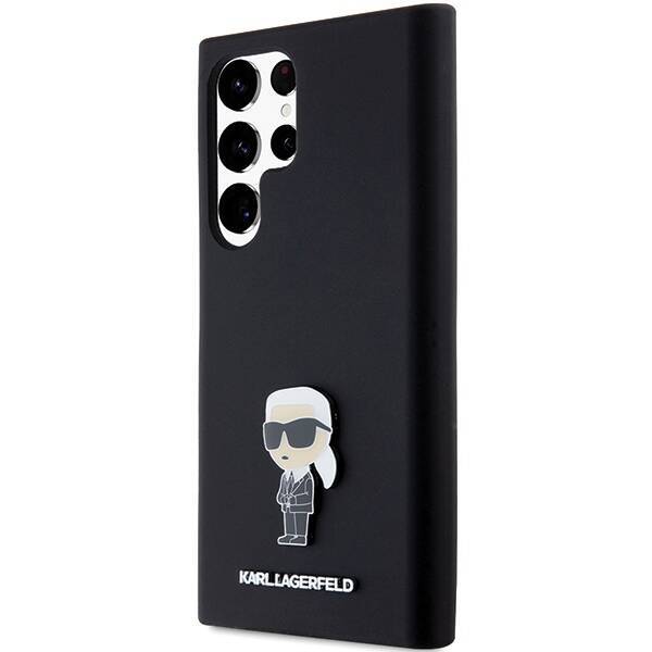 KARL LAGERFELD KLHCS23LSMHKNPK S23 ULTRA S918 CZARNY/BLACK SILICONE IKONIK METAL PIN