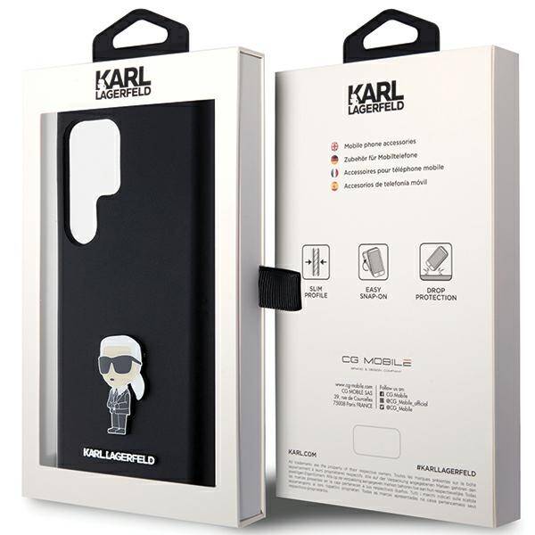 KARL LAGERFELD KLHCS23LSMHKNPK S23 ULTRA S918 CZARNY/BLACK SILICONE IKONIK METAL PIN