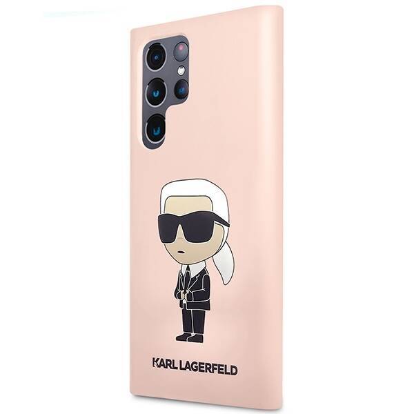 KARL LAGERFELD KLHCS23LSNIKBCP SAM S23 ULTRA S918 HARDCASE RÓŻOWY/PINK SILICONE IKONIK