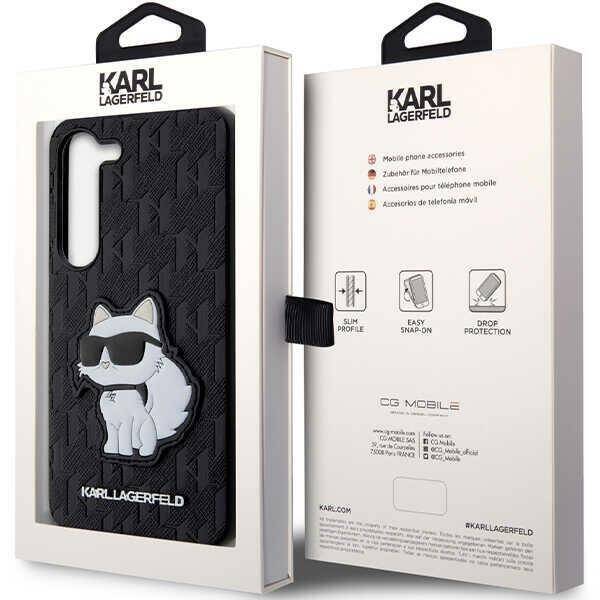 KARL LAGERFELD KLHCS23MSAKLHCPK S23+ S916 HARDCASE CZARNY/BLACK SAFFIANO MONOGRAM CHOUPETTE