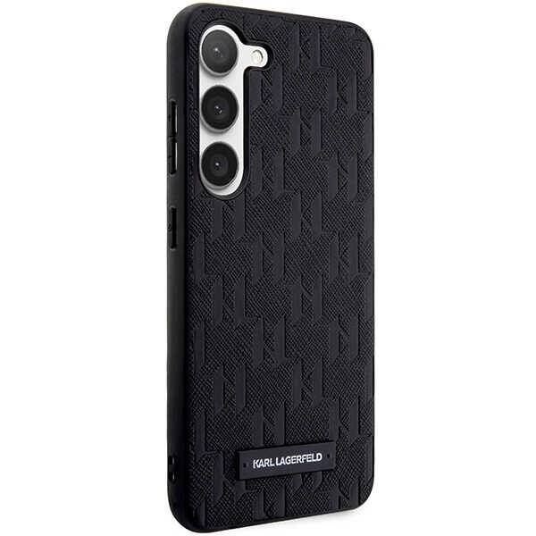 KARL LAGERFELD KLHCS23MSAKLHPK S23+ S916 HARDCASE CZARNY/BLACK SAFFIANO MONO METAL LOGO