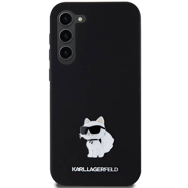 KARL LAGERFELD KLHCS23MSMHCNPK S23+ S916 CZARNY/BLACK HARDCASE SILICONE CHOUPETTE METAL PIN