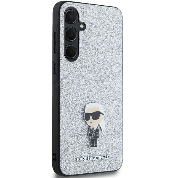 KARL LAGERFELD KLHCSA35GCNPSG A35 A356 SREBRNY/SILVER HARDCASE FIXED GLITTER CHOUPETTE LOGO METAL PIN