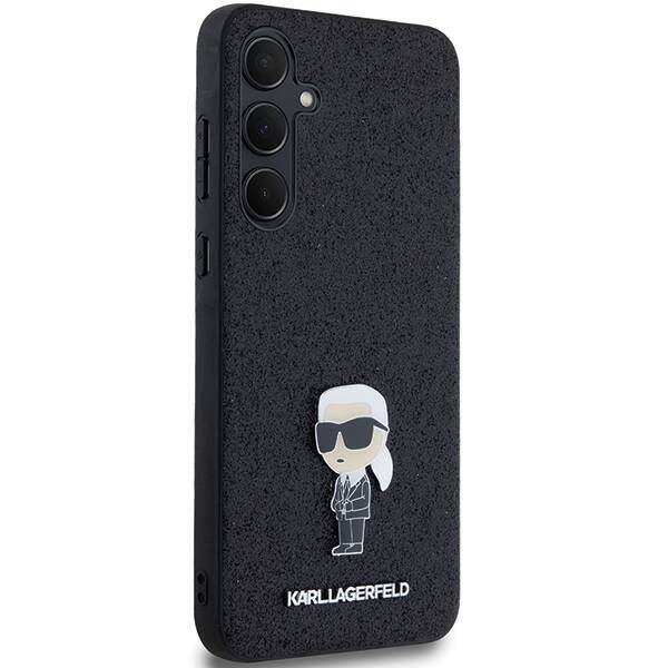 KARL LAGERFELD KLHCSA35GKNPSK A35 A356 CZARNY/BLACK HARDCASE FIXED GLITTER IKONIK LOGO METAL PIN