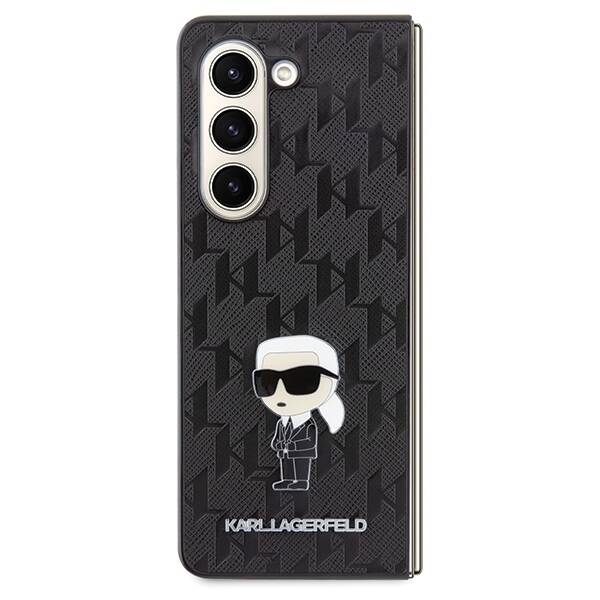 KARL LAGERFELD KLHCZFD5SAPKINPK Z FOLD5 F946 HARDCASE CZARNY/BLACK SAFFIANO MONOGRAM IKONIK PIN