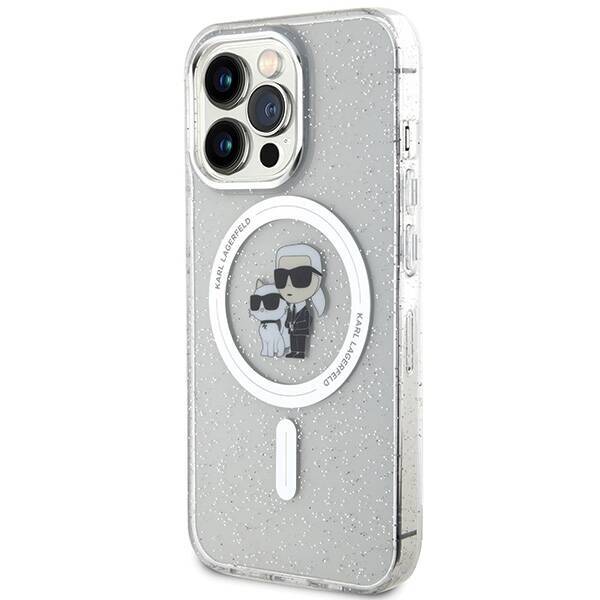 KARL LAGERFELD KLHMP13LHGKCNOT IPHONE 13 PRO / 13 6.1" TRANSPARENT HARDCASE KARL&CHOUPETTE GLITTER MAGSAFE