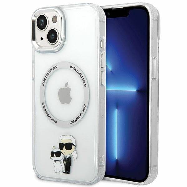 KARL LAGERFELD KLHMP13MHNKCIT IPHONE 13 / 14 / 15 6.1" HARDCASE TRANSPARENT ICONIC KARL&CHOUPETTE MAGSAFE