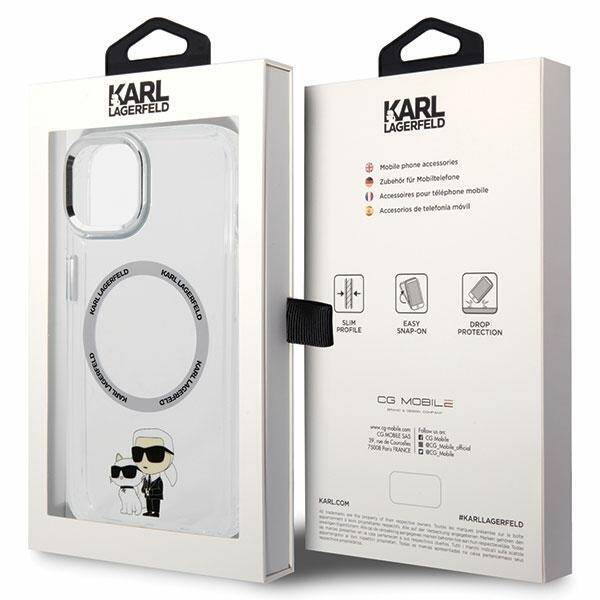 KARL LAGERFELD KLHMP13MHNKCIT IPHONE 13 / 14 / 15 6.1" HARDCASE TRANSPARENT ICONIC KARL&CHOUPETTE MAGSAFE