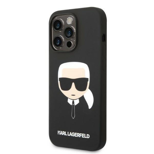 KARL LAGERFELD KLHMP14LSLKHBK IPHONE 14 PRO 6,1" HARDCASE CZARNY/BLACK SILICONE KARL`S HEAD MAGSAFE