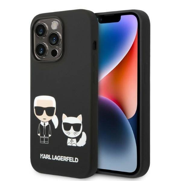 KARL LAGERFELD KLHMP14LSSKCK IPHONE 14 PRO 6,1" HARDCASE CZARNY/BLACK LIQUID SILICONE KARL & CHOUPETTE MAGSAFE