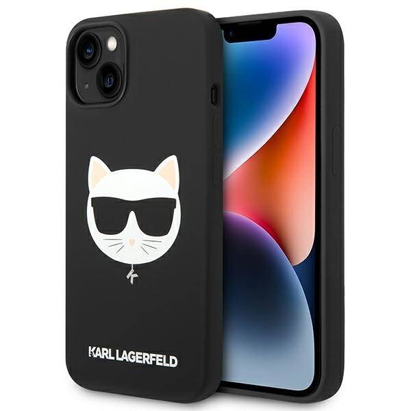 KARL LAGERFELD KLHMP14MSLCHBK IPHONE 14 PLUS / 15 PLUS 6,7" HARDCASE CZARNY/BLACK SILICONE CHOUPETTE HEAD MAGSAFE