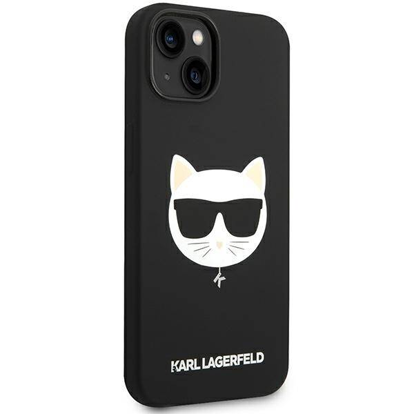 KARL LAGERFELD KLHMP14MSLCHBK IPHONE 14 PLUS / 15 PLUS 6,7" HARDCASE CZARNY/BLACK SILICONE CHOUPETTE HEAD MAGSAFE