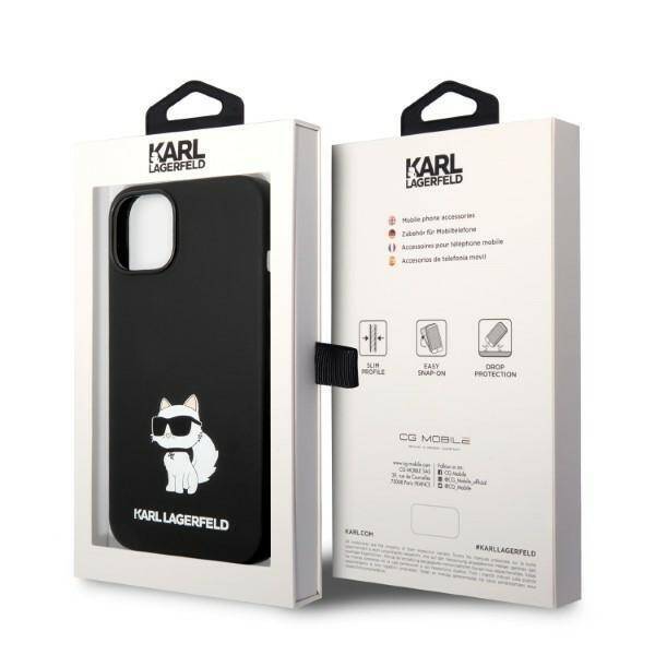 KARL LAGERFELD KLHMP14MSNCHBCK IPHONE 14 PLUS / 15 PLUS 6,7" HARDCASE CZARNY/BLACK SILICONE CHOUPETTE MAGSAFE