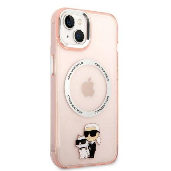 KARL LAGERFELD KLHMP14SHNKCIP IPHONE 14 / 15 / 13 6,1" HARDCASE RÓŻOWY/PINK ICONIC KARL&CHOUPETTE MAGSAFE