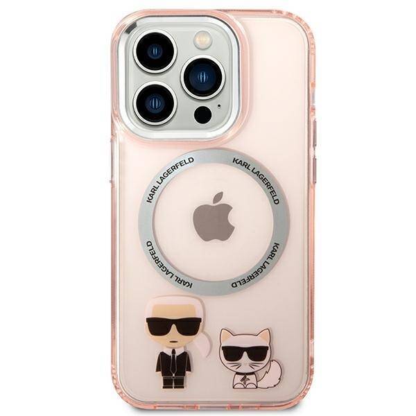 KARL LAGERFELD KLHMP14XHKCP IPHONE 14 PRO MAX 6,7" HARDCASE RÓŻOWY/PINK KARL & CHOUPETTE ALUMINIUM MAGSAFE