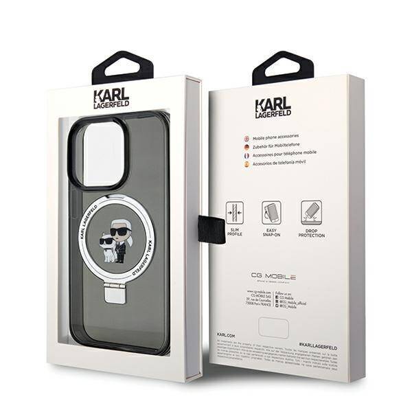 KARL LAGERFELD KLHMP14XHMRSKCK IPHONE 14 PRO MAX 6.7" CZARNY/BLACK HARDCASE RING STAND KARL&CHOUPETTTE MAGSAFE
