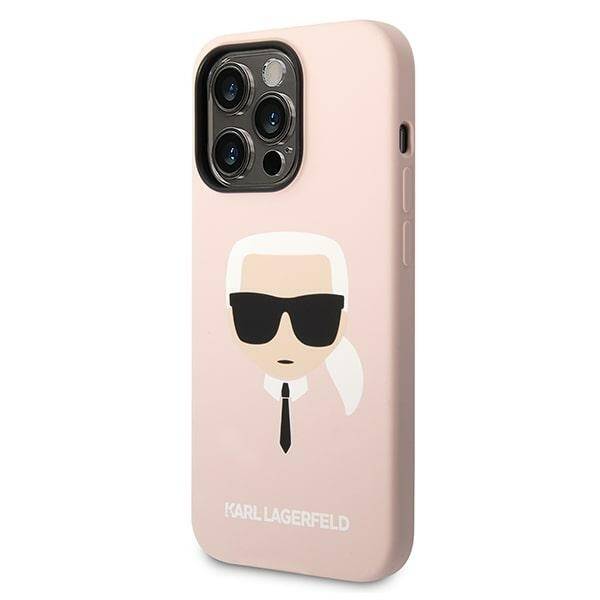 KARL LAGERFELD KLHMP14XSLKHLP IPHONE 14 PRO MAX 6,7" HARDCASE JASNORÓŻOWY/LIGHT PINK SILICONE KARL`S HEAD MAGSAFE