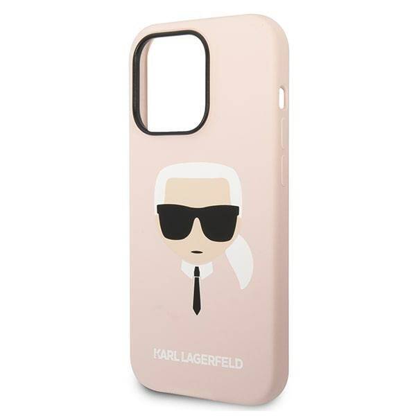 KARL LAGERFELD KLHMP14XSLKHLP IPHONE 14 PRO MAX 6,7" HARDCASE JASNORÓŻOWY/LIGHT PINK SILICONE KARL`S HEAD MAGSAFE