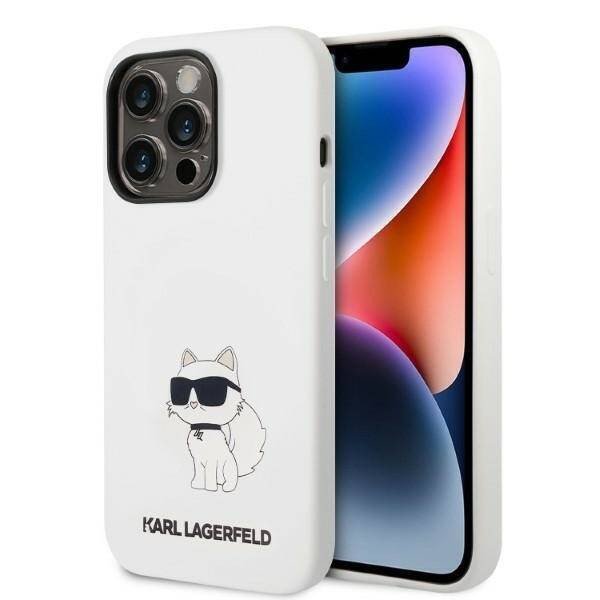KARL LAGERFELD KLHMP14XSNCHBCH IPHONE 14 PRO MAX 6,7" HARDCASE BIAŁY/WHITE SILICONE CHOUPETTE MAGSAFE