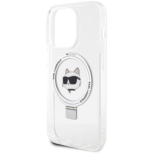 KARL LAGERFELD KLHMP15LHMRSCHH IPHONE 15 PRO 6.1" BIAŁY/WHITE HARDCASE RING STAND CHOUPETTE HEAD MAGSAFE