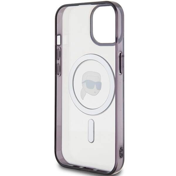 KARL LAGERFELD KLHMP15MHKHNOTK IPHONE 15 PLUS / 14 PLUS 6.7" TRANSPARENT HARDCASE IML KARL`S HEAD MAGSAFE