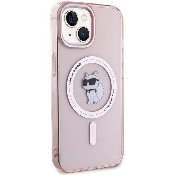 KARL LAGERFELD KLHMP15SHFCCNOP IPHONE 15 / 14 / 13 6.1" RÓŻOWY/PINK HARDCASE IML CHOUPETTE MAGSAFE